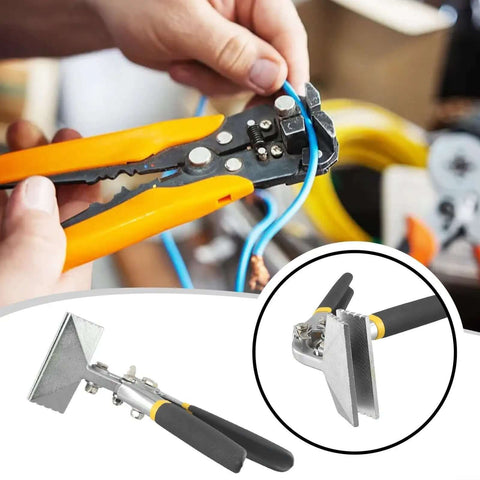 Heavy Duty Sheet Metal Seamer Pliers With Chrome Vanadium Steel Non Slip Rubber Grip Straight 80mm Or 150mm Jaws And Elbow 80mm Jaw Ideal For Clean Bends On Light Steel Door Frame Projects shown with illustration.