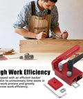 Rock Solid Aluminum T Track Stop Block For Table Saw Push Block Hella Tight Fit T30 T45 T Slot Rail Jig Sweet Woodworking Shop Essential Tools in use by a carpenter.