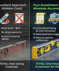 Markson 80-Inch Professional Aluminum Spirit Level - Non-Magnetic True-Flat Base, UV-Resistant Vials & Lifetime Accuracy Guarantee with calibration details.