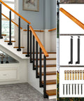 Top Notch Outdoor Wooden Railing For Two To Five Steps Crafted With Heavy Gauge Iron Posts on stylish indoor staircase.