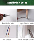 Installation steps for MECOLA Round Resin Accent Wall Sconce Small Glass Globe Shade Wall Lamp, including drilling and wiring.