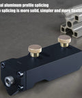 Premium Aluminum Extrusion Tap Guide Adjustable Universal Drill Jig For Metalworking shown with brass knobs and aluminum profile.