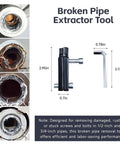 Broken Pipe Extractor Tool designed for 1/2 inch to 3/4 inch pipes, featuring compact size and efficient extraction performance.