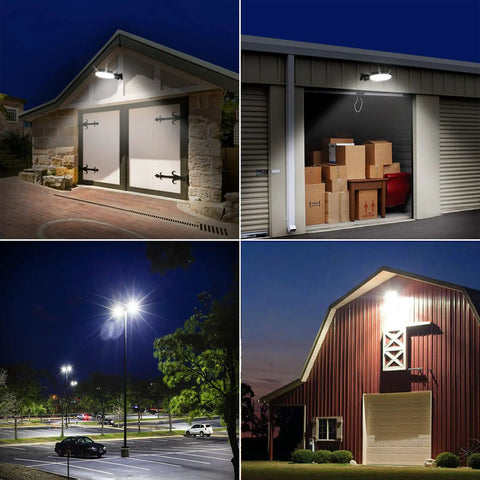 Dusk To Dawn 150W LED Barn Light Heavy Duty Outdoor Security Flood Light 18000 Lumens 6500K Daylight IP65 Waterproof For Garage Yard Street Warehouse Barns 2 Pack