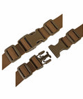 Close-up of Quick Release Side Buckles and Straps Kit for Outdoors, 3/4 Inch Webbing in Brown Tan Khaki