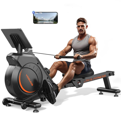 Top Tier Magnetic Rowing Machine For Home Gyms Packing An Ultra Smooth Glide For Killer Full Body Cardio Burners with man using it.