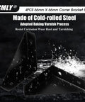 Rock Solid 4 Pack Corner Brace Brackets For Wood And Metal, Built Like A Tank 66mm Triangle Shelf Support, Rust Proof Black Angle Bracket