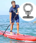 Stainless Steel Eye Bolts Kit For Track Mounting And Tie Downs 15 Piece Kayak Mount Replacement Eyelets, man on paddle board.