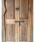 Hand Carved Barn Door In Natural Brown Finish Customize Your Size Double Sliding Or Single Hinged Interior Exterior Front Door Antique Modern Style Made To Order No Glass Or Hardware Included