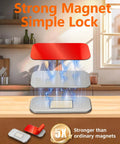 Demonstration of 6 Pack Ultra Thin Magnetic Cabinet Door Latches With Strong Hold Adhesive No Drill Install visualizing magnetic force.