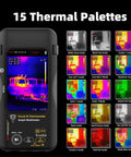 Dual Light Fusion Thermal Imager Multimeter Pro Grade With Date Recorder displaying 15 thermal palettes on screen