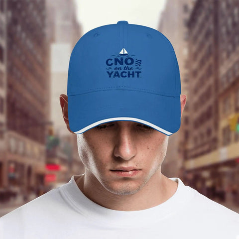 Blue Yacht Style Unisex Adjustable Cap For Women And Men Comfortable Breathable All Day Wear For Outdoors And Water Activities