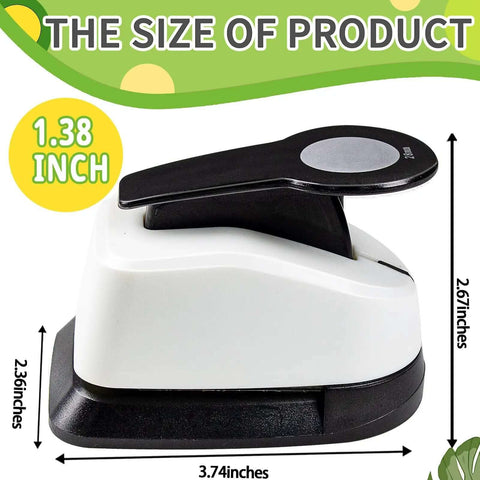 1.37 Inch Circle Punch For Paper Crafts And Scrapbooking, 35mm Circle Cutter with dimensions 3.74x2.67 inches, easy spring action.