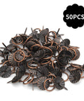 50 Pcs Mini Ring Pull Handles For Jewelry Boxes And Small Drawers 0.75 Inch Outer Diameter Red Bronze Zinc Alloy Cabinet Ring Pulls