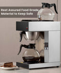 12 Cup Commercial Drip Pour Over Coffee Maker With Two Glass Carafes And Warmers Stainless Steel Brew Station