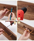 Installation process of 6.1 inch Coffee Tone Antique Brass Cabinet Pulls Set on wooden surface with drill and screwdriver.