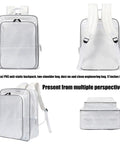 Heavy Duty Pvc Antistatic Backpack With Spacious Transparent Front Panel Ergonomic Tool Pack Built Solid For Cleanroom Protocols And All Day Job Site Hauls, shown from multiple angles.