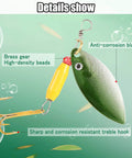Close-up of lure from 40 Piece Hard Metal Spinner Lure Kit With Tackle Boxes For Bass Pike Walleye Trout Salmon Colorful Spoon Baits.
