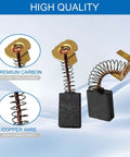 Close-up of Four Pack Heavy Duty Carbon Brush Set, showcasing premium carbon and copper wire components for durability.