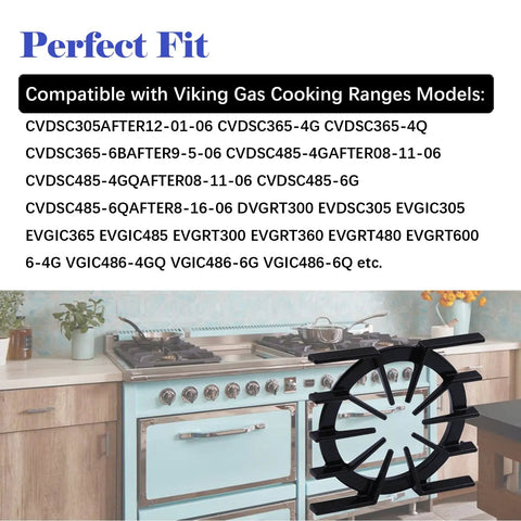 Beefy Replacement Spider Rack Grate For Viking Gas Range Stove Oven Burners 10 Inch Wide Black Finish Fits CVDSC Series After 2006