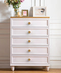 Antique Brass Round Cabinet Knobs 1.1 Inch Diameter Zinc Alloy With Brushed Finish on white dresser drawers