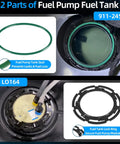 Components of Go-To Fuel Tank Seal And Lock Ring Tool Kit For GM Chevy Ford Chrysler Dodge Jeep Vehicles, includes 911-245 O Ring, LO164 Lock Ring