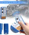 Wireless Winch Remote Control Kit 100 Feet Range 2-Pack Handset Controllers 12V Heavy Duty Recovery Remote For Car Truck Jeep ATV SUV Off Road Adventures, blue handset