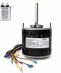 Half HP PSC Blower Motor Replacement, 1075 RPM, 3 Speed, 115V, 48 Frame Direct Drive for Furnace HVAC AC, Reversible CW CCW, Includes 10uF 370V Capacitor and Auto Thermal Protection, with capacitor and wiring