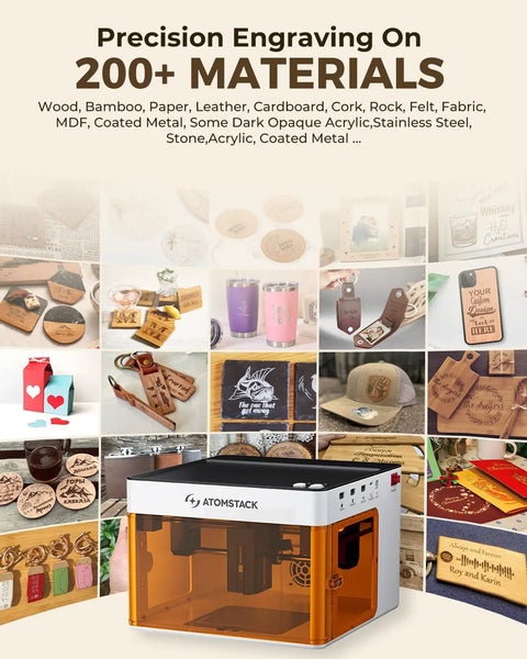P1 5W Laser Engraver For Beginners, unibody enclosed laser cutter showcasing precision engraving on various materials