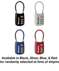 Set Your Own 3 Digit TSA Approved Luggage Lock With Metal Body Built To Last For Travel Locks Up Your Gear assorted colors