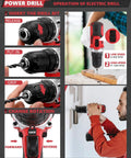 Ultimate 286 Piece Home And Auto Repair Tool Set With Rolling Toolbox And 21V Max Cordless Drill operation guide image