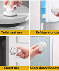 Two Pack Suction Cup Door Handle No Drilling Install For Shower Glass Doors Cabinets And Mirrors 62x50mm Silver Easy Press Lock And Turn For Secure Hold on toilet seat, refrigerator, closet and slider door