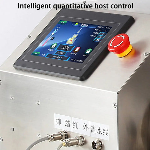 Heavy Duty Automatic Filling Machine For Viscous Liquids And Creamy Sauces Precision Paste Bottle Packager display with touchscreen controls