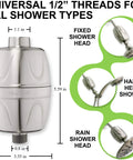 Chlorine Shower Filter And Water Purifier For Healthier Skin And Hair, Game Changer Universal Showerhead System, brushed nickel