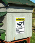 Construction Site Warning Sign 8x12 Aluminum Metal Wall Sign Custom Notice For Watch Moving Equipment Safety Caution Sign