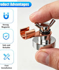 Rock Solid Magnetic Ground Clamp For Car SUV Truck Making Tack Welds And Cuttings showing copper conductor and magnetic design.