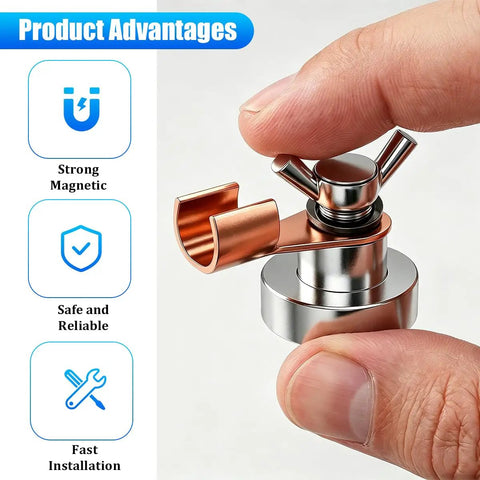 Rock Solid Magnetic Ground Clamp For Car SUV Truck Making Tack Welds And Cuttings showing copper conductor and magnetic design.