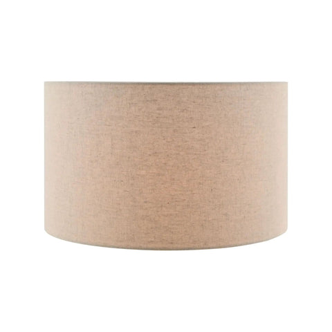Beige Linen Hardback Drum Lamp Shade With Spider Fitter 17 Inch Top 17 Inch Bottom 10 Inch Height Transitional Cylinder Shape Natural Fabric