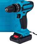 21V Brushless Cordless Drill And Screwdriver Set Heavy Hitter Power Tool Kit with compact design, durable battery, and storage case.
