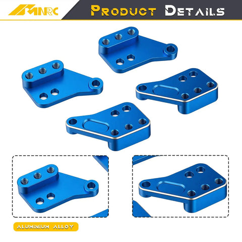 Front And Rear Shock Mount Plate Towers Heighten Kit For Maxx Slash One Eighth 4WD 6S And Maxx One Tenth 4WD RC Trucks Blue 4pcs