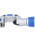 Bearing Tube Cutter CT532 Pro Grade Beefy Heavy Duty Pipe Cutter with blue adjustment knob, side view.