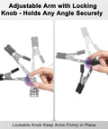 Adjustable arm with locking knob on Pro Grade Six Arm Magnetic Helping Hands Soldering Station for electronics repair