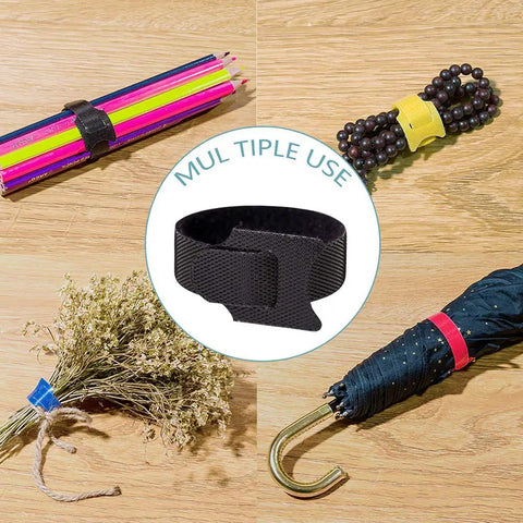 Six Inch Reusable Fabric Cable Ties With Hook And Loop 100 Pack Multi Color Cable Organizer Straps for multiple uses