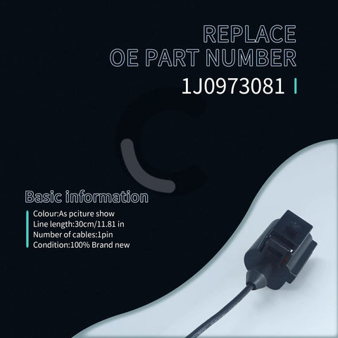 Oil Pressure Sensor Connector Pigtail 1J0973081 for VW Audi 1998 2016, 1-pin harness, image showing part details and dimensions.