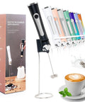Rechargeable Milk Frother Handheld For Coffee With 3 Speeds 2 Heads And Stand Barista Grade Electric Milk Foam Wand For Lattes
