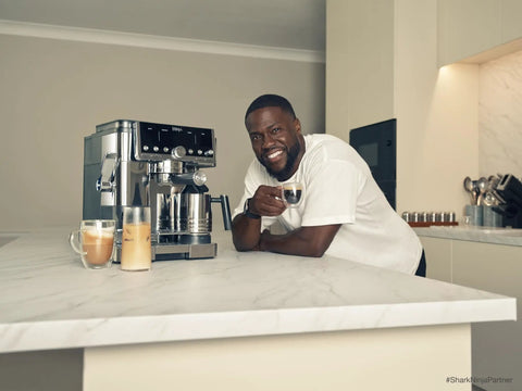 Brew Like A Pro At Home With This Triple Threat Espresso And Drip Coffee Maker Featuring Rapid Cold Brew Options Alongside Reliable Dual Shot Settings In Sleek Gunmetal Finish, sleek kitchen setup with drinks.