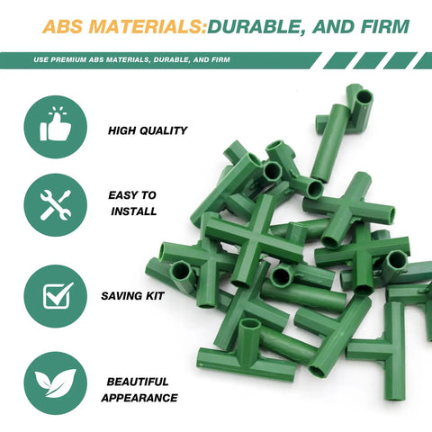 20 Pack 16mm Gardening Frame Joints And Pole Connectors For Greenhouse Building Straight Plastic ABS Frame Connectors Kit DIY Friendly Durable Multi Angle Joint Set For Easy Assembly And Strong Structure