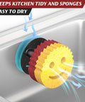 Cool Kitchen Sink Sponge Holder With Suction Cup Self Draining Caddy For Stainless Steel Sinks Rust Proof SUS 304 Holds Smiley Sponges