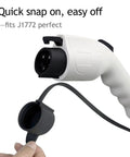 Ultra Durable J1772 EV Charger Plug Port Cover With Waterproof Soft Silicone Craftsmanship, easy snap-on for effective protection.
