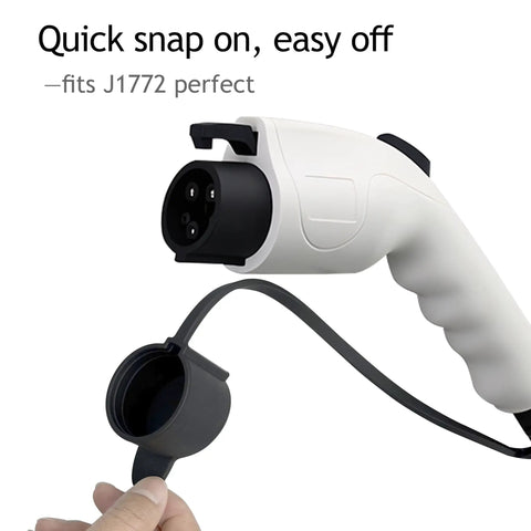 Ultra Durable J1772 EV Charger Plug Port Cover With Waterproof Soft Silicone Craftsmanship, easy snap-on for effective protection.